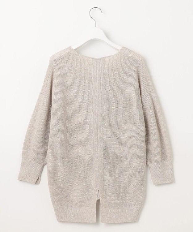 23区 【洗える】ピュアリネン Vネック ニット ブラウン系5