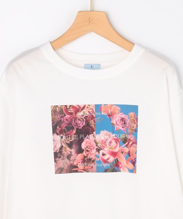 組曲 L 【先行予約・Flower Collection】プリントロングTシャツ ホワイト系