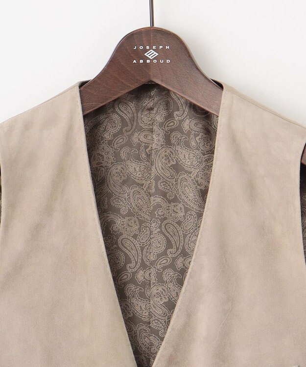 JOSEPH ABBOUD 【ゴートスウェード/軽量/ソフト/ストレッチ】ゴートスウェード ベスト ライトグレー系