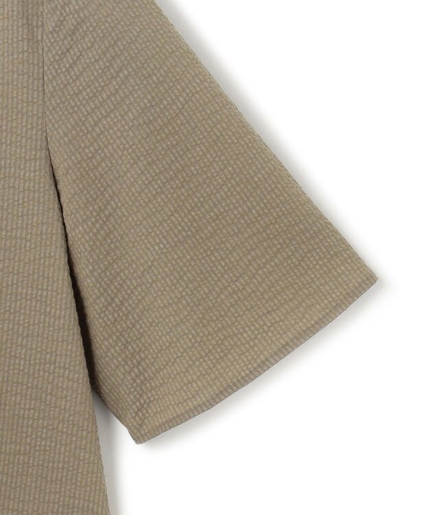 ICB 【洗える】コットンリップル Tブラウス オリーブ系