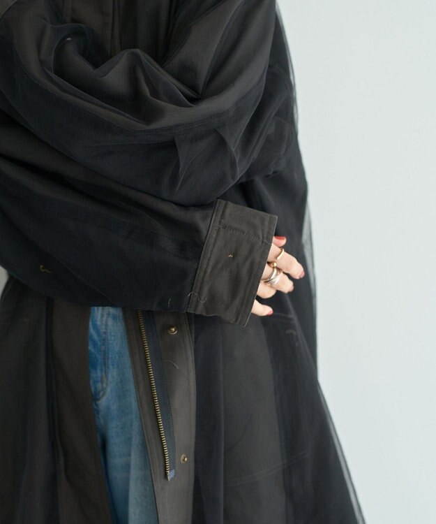 YECCA VECCA 【リバーシブル】2wayミリタリーコート Charcoal Gray