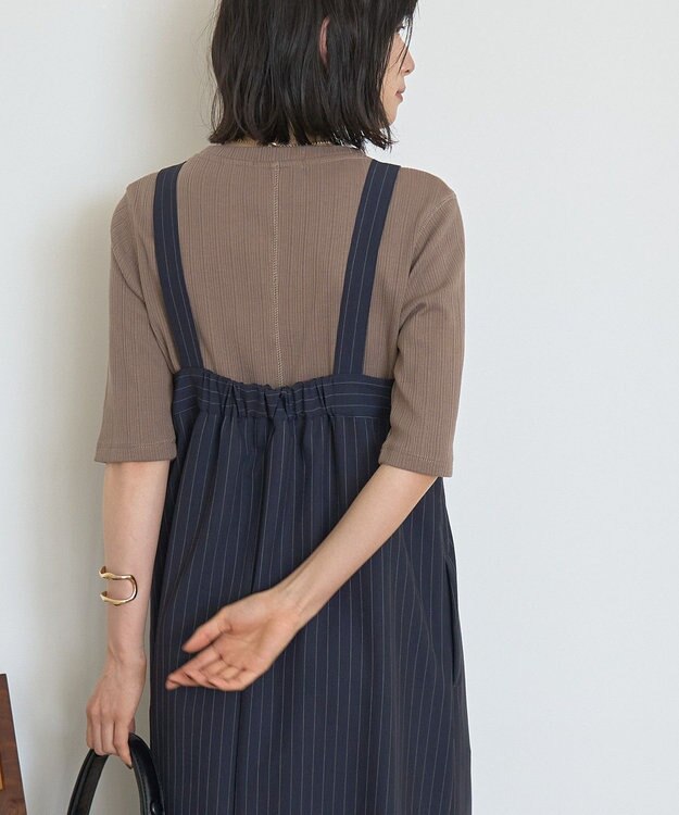 AMERICAN HOLIC ストライプジャンパースカート Stripe Navy