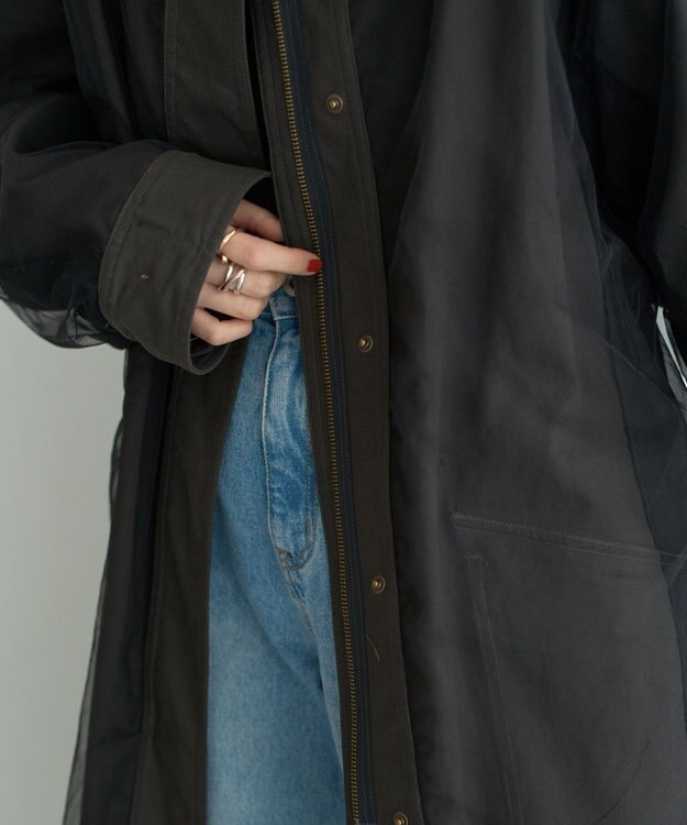 YECCA VECCA 【リバーシブル】2wayミリタリーコート Charcoal Gray