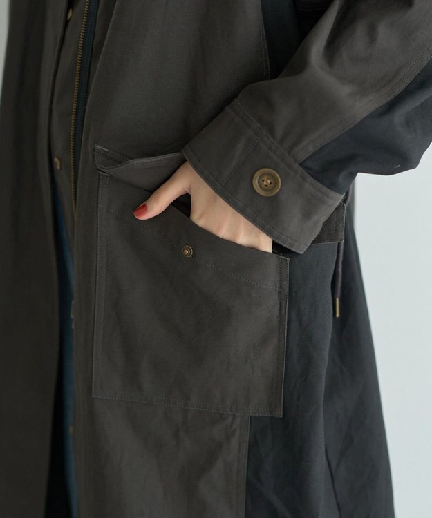 YECCA VECCA 【リバーシブル】2wayミリタリーコート Charcoal Gray