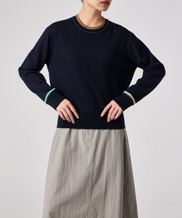 Paul Smith アクセントカラー クルーネックニット ネイビー