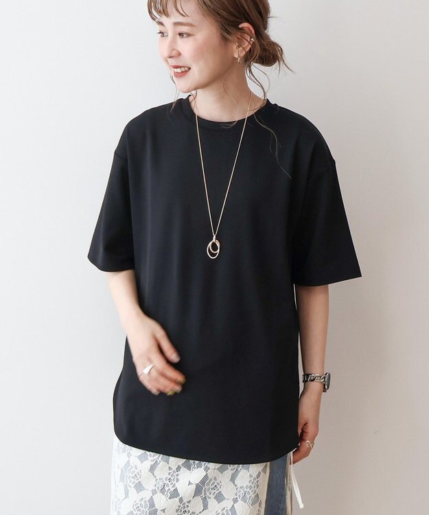 AMERICAN HOLIC ジョーゼットラウンドヘムトップス Black