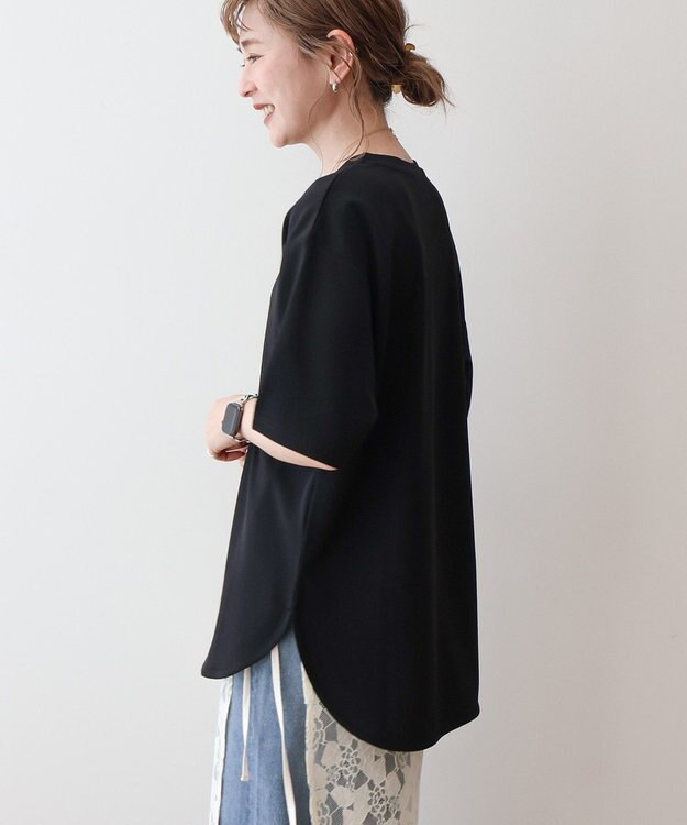 AMERICAN HOLIC ジョーゼットラウンドヘムトップス Black