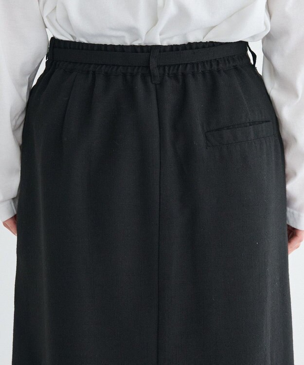 CRAFT STANDARD BOUTIQUE リネンライクラップ風スカート Black