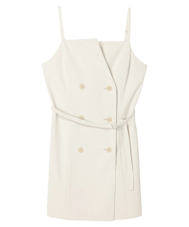 earth music&ecology トレンチ風キャミミニワンピース Ivory