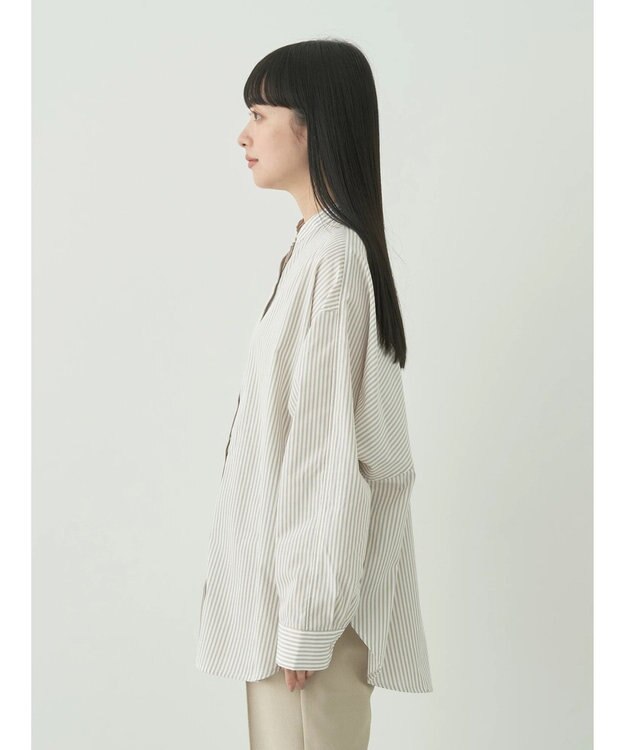 earth music&ecology ドルマンストライプシャツ Stripe Beige