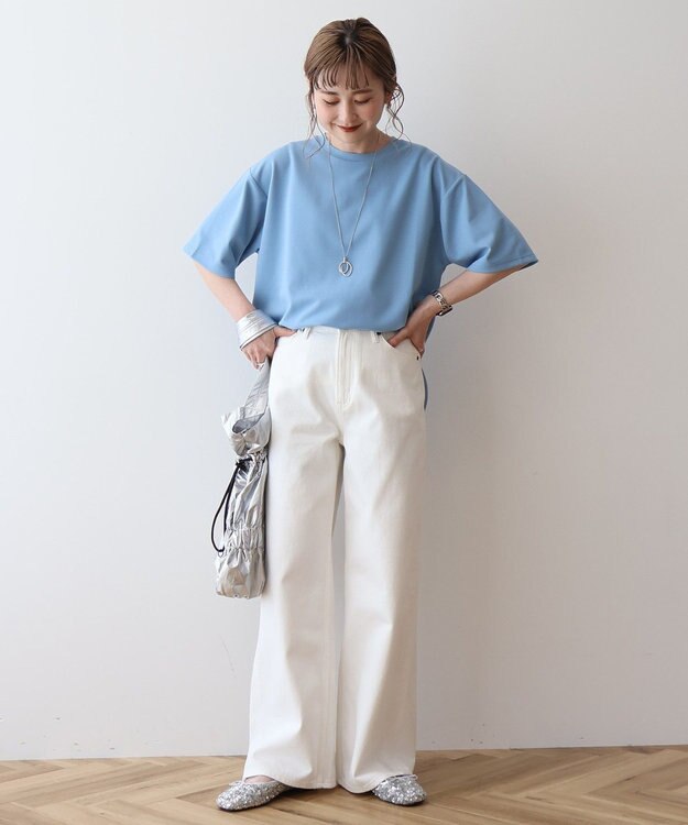 AMERICAN HOLIC ジョーゼットラウンドヘムトップス Light Blue