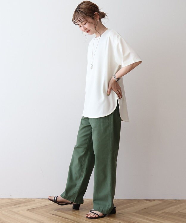 AMERICAN HOLIC ジョーゼットラウンドヘムトップス Off White