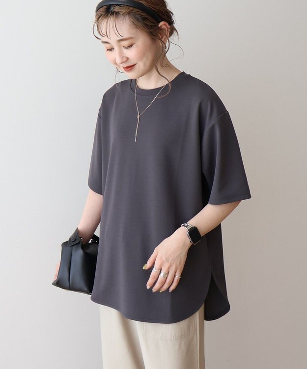 AMERICAN HOLIC ジョーゼットラウンドヘムトップス Charcoal Gray