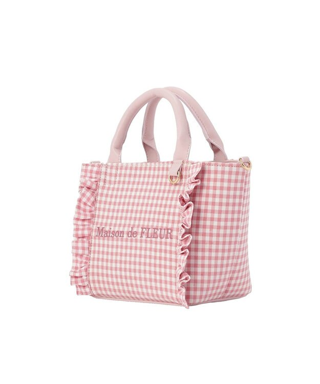 Maison de FLEUR ギンガムフリル2Wayバッグ Pink