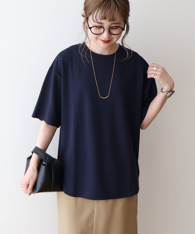 AMERICAN HOLIC ジョーゼットラウンドヘムトップス Navy