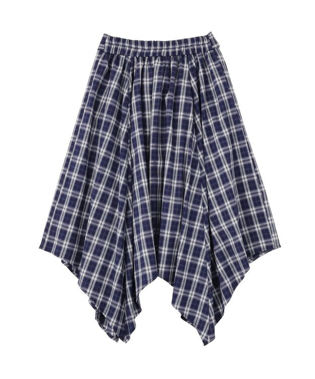 earth music&ecology イレヘムチェックシャツライクスカート Navy