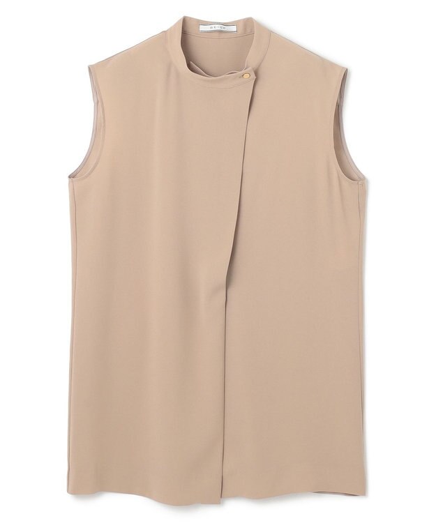 BEIGE， 【洗える】FLEUR / フロントボタンノースリーブブラウス Beige