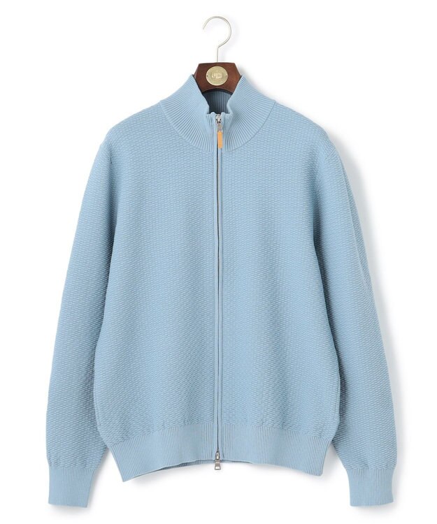 J.PRESS MEN ハイツイストリンクス  フルジップニットカーディガン サックスブルー系