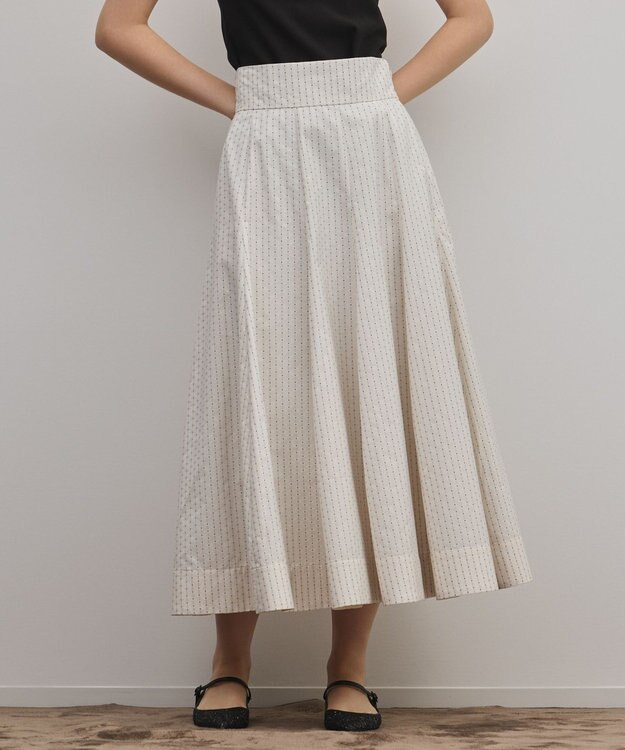 GRACE CONTINENTAL ラメドットタフタジャガードスカート キナリ