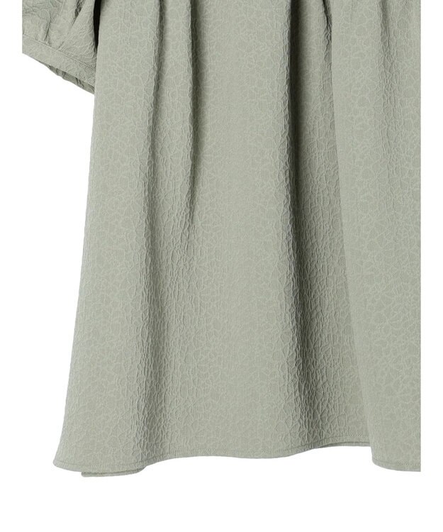 Green Parks ジャガードペプラムブラウス Light Khaki