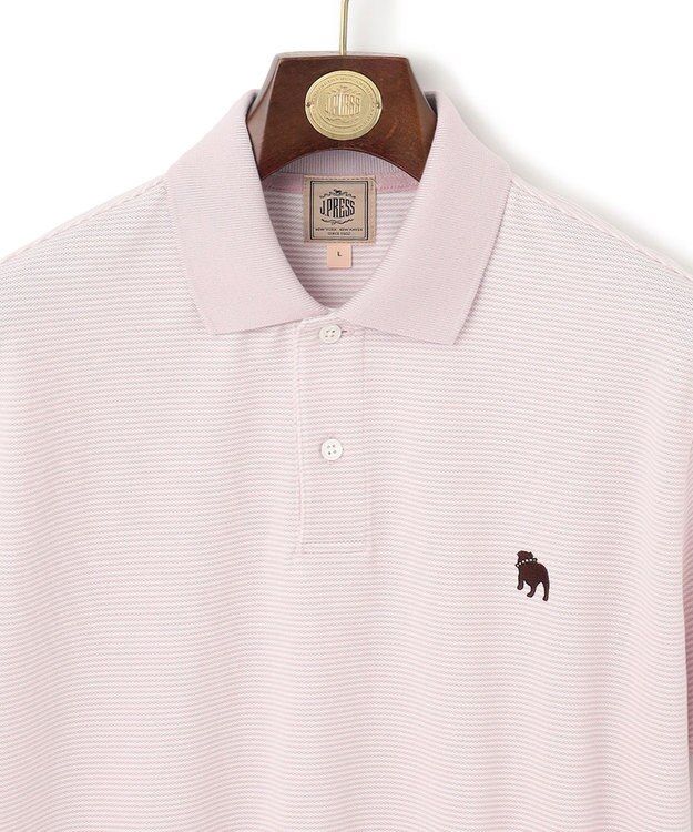 J.PRESS MEN 【大人気】アメリカンコットン鹿の子ボーダー バックブルポロシャツ ライラック系1