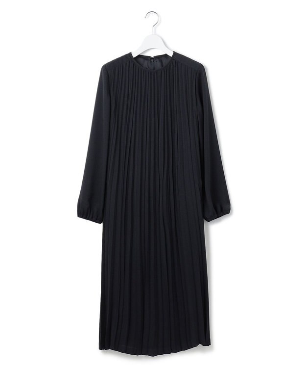 23区 L 【洗える】クリスタルアムンゼン プリーツワンピース ネイビー系