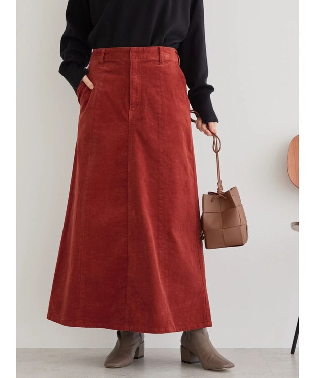 AMERICAN HOLIC コーデュロイＡラインスカート Terracotta
