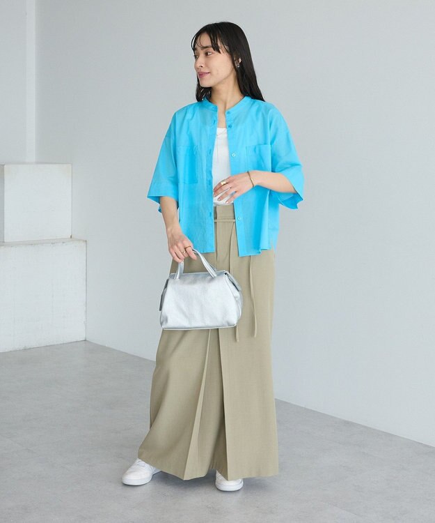 CRAFT STANDARD BOUTIQUE バックギャザーポンチョシャツ Blue