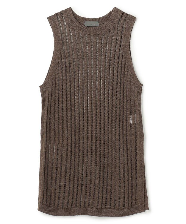 uncrave ラミーリネンニット タンクトップ カーキベージュ