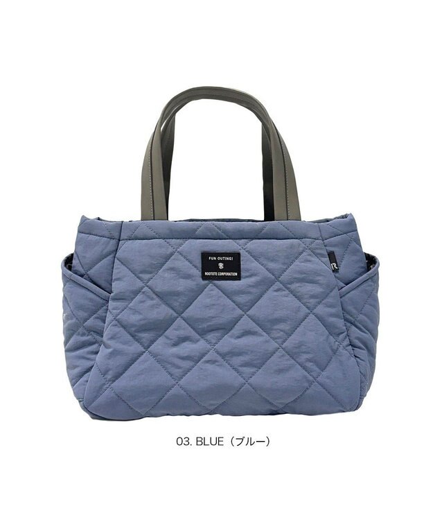 ROOTOTE 3673【仕切り+自立+撥水】LT.デリ.パルーティ.キルト-D 03：ブルー