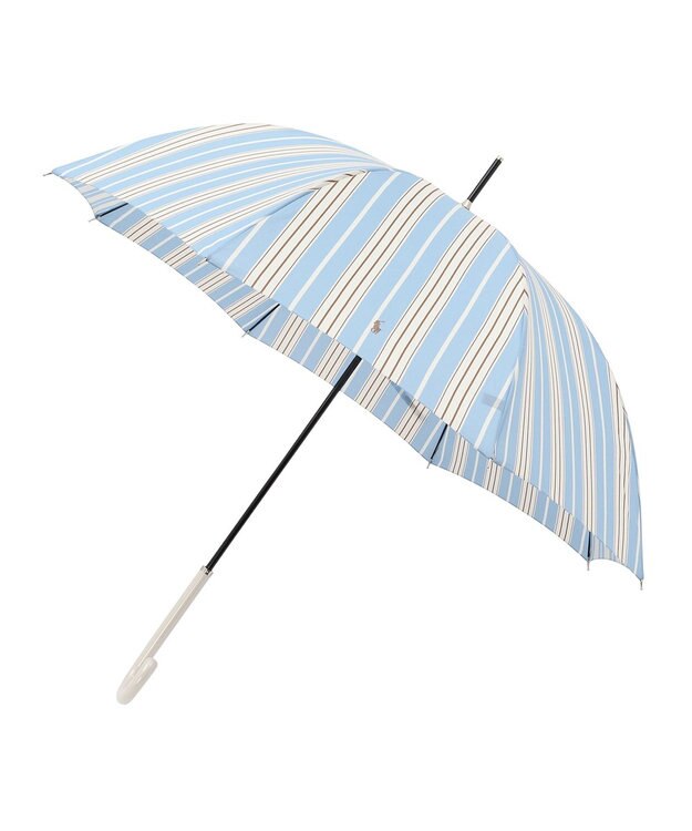 MOONBAT POLO RALPH LAUREN(ポロ ラルフローレン) 長傘 ソフトストライプ ポロポニー ワンポイント サックスブルー