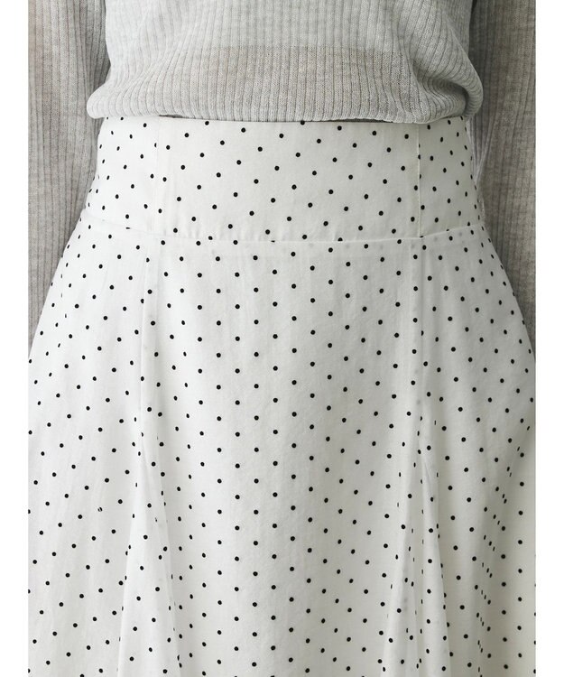 Green Parks AnriettMusee ドットフレアーロングスカート Off White