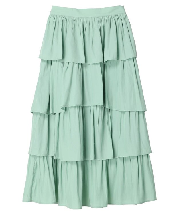 earth music&ecology フリルティアードスカート Mint Green