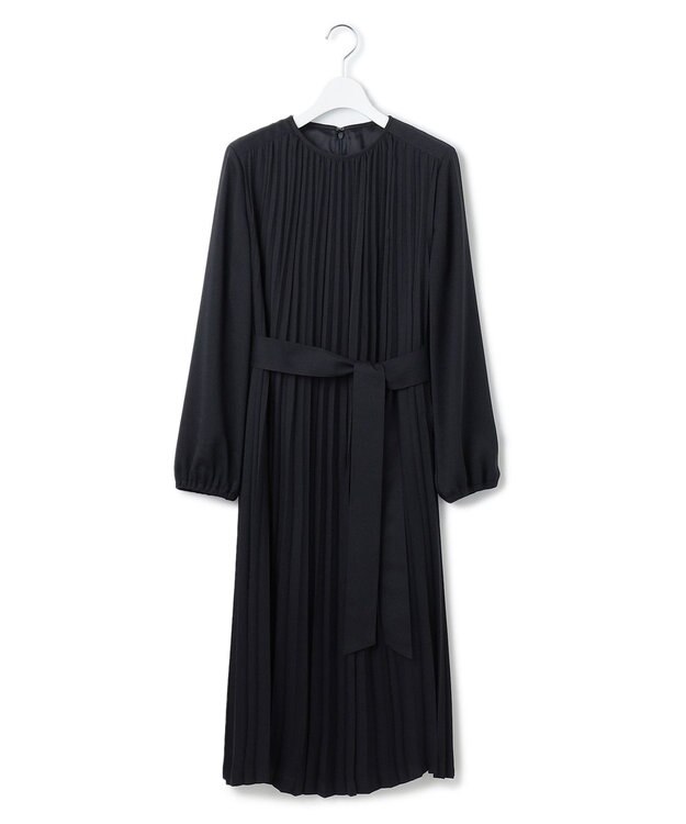 23区 L 【洗える】クリスタルアムンゼン プリーツワンピース ネイビー系