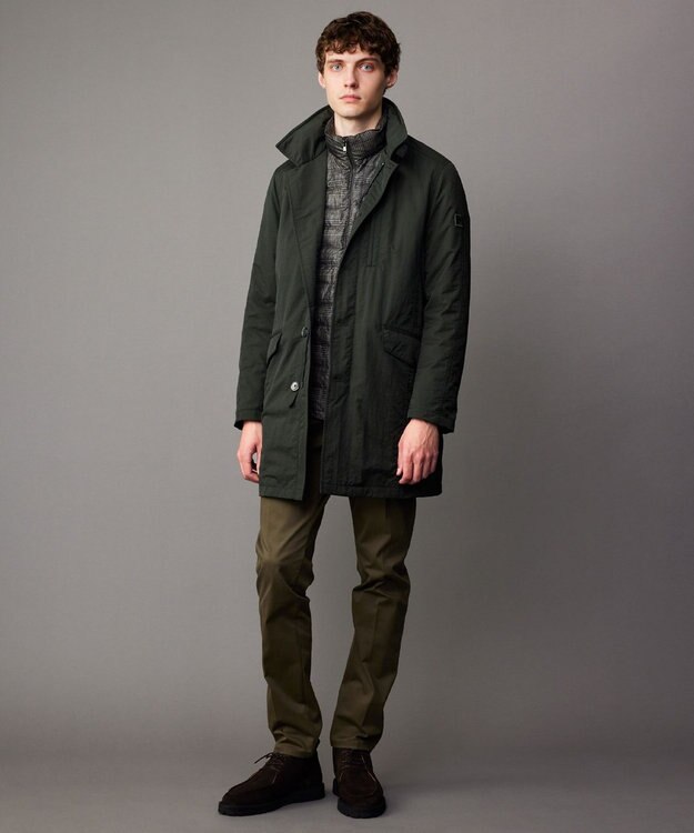 JOSEPH ABBOUD 【キングサイズ・ウェストも伸びる！/JAPANファブリック/ストレッチ】ハイパワーサテンストレッチ パンツ カーキ系