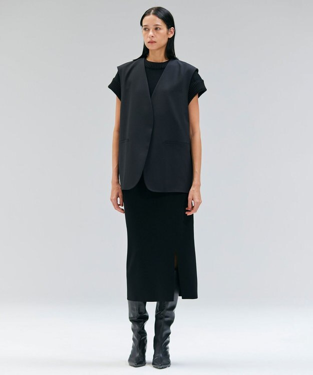 BEIGE， 【セットアップ対応・VERY 11月号掲載】ZEPHYR / ウールライクノーカラージレ Black