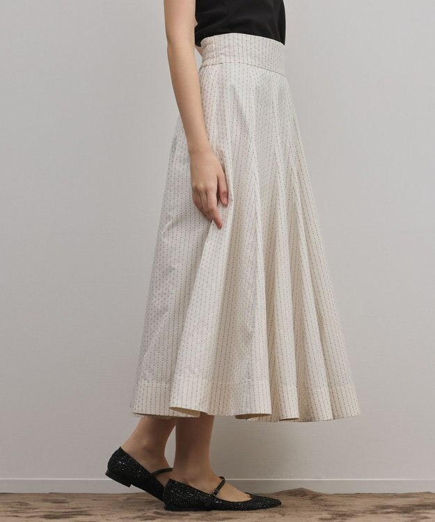 GRACE CONTINENTAL ラメドットタフタジャガードスカート キナリ