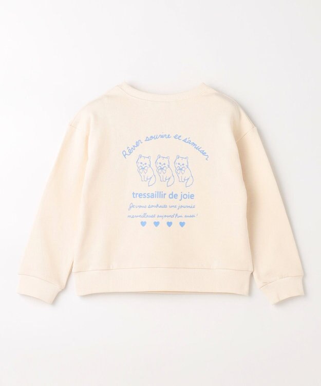 ANY KIDS アニマル バックプリントトレーナー エクリュ×ネコ