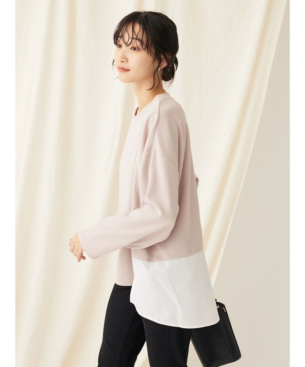 CRAFT STANDARD BOUTIQUE 布帛切替デザインプルオーバー Beige