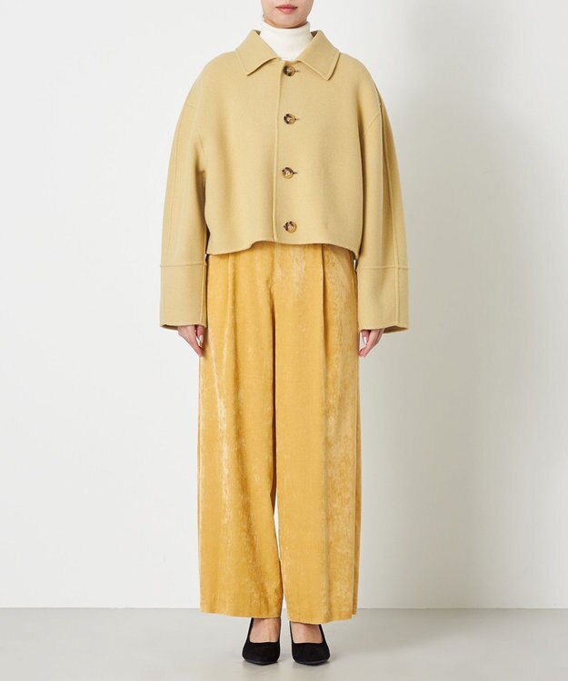 NAVE 【Nave】メルトンリバー ステンカラークロップド コート イエロー系