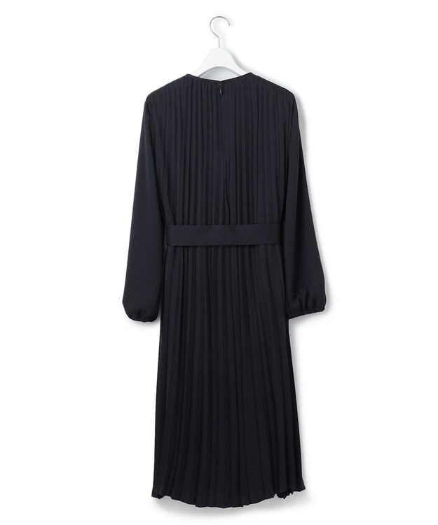 23区 L 【洗える】クリスタルアムンゼン プリーツワンピース ネイビー系