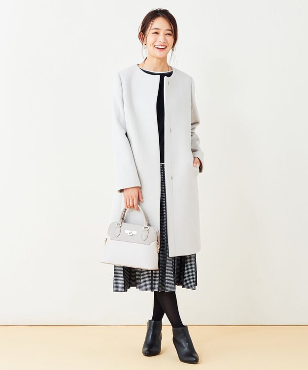 ANY SIS ノーカラー コート アイボリー