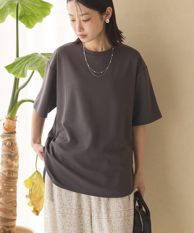 AMERICAN HOLIC ジョーゼットラウンドヘムトップス Charcoal Gray