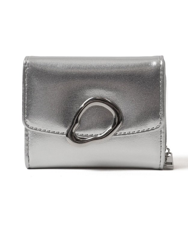 WEGO ニュアンスパーツフラップウォレット シルバー