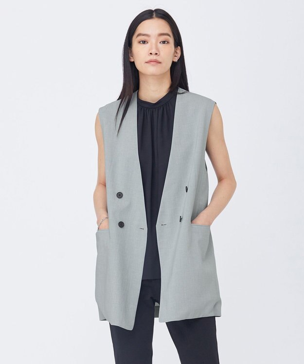 ICB 【洗える】 ハイツイストドライストレッチ ノーカラージレ ジェイドグレー系