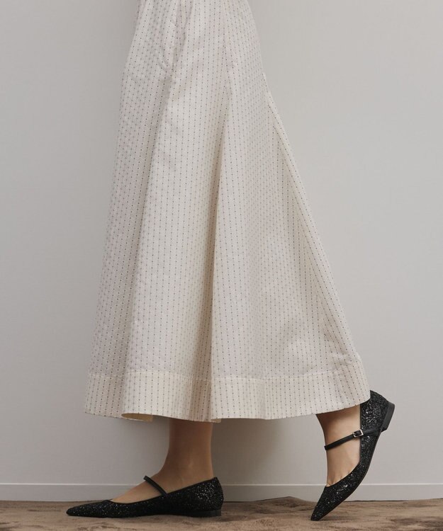 GRACE CONTINENTAL ラメドットタフタジャガードスカート キナリ