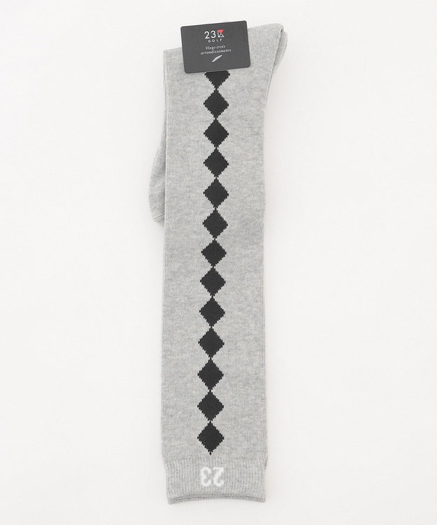 23区GOLF 【WOMEN】アーガイルライン ハイソックス ライトグレー系