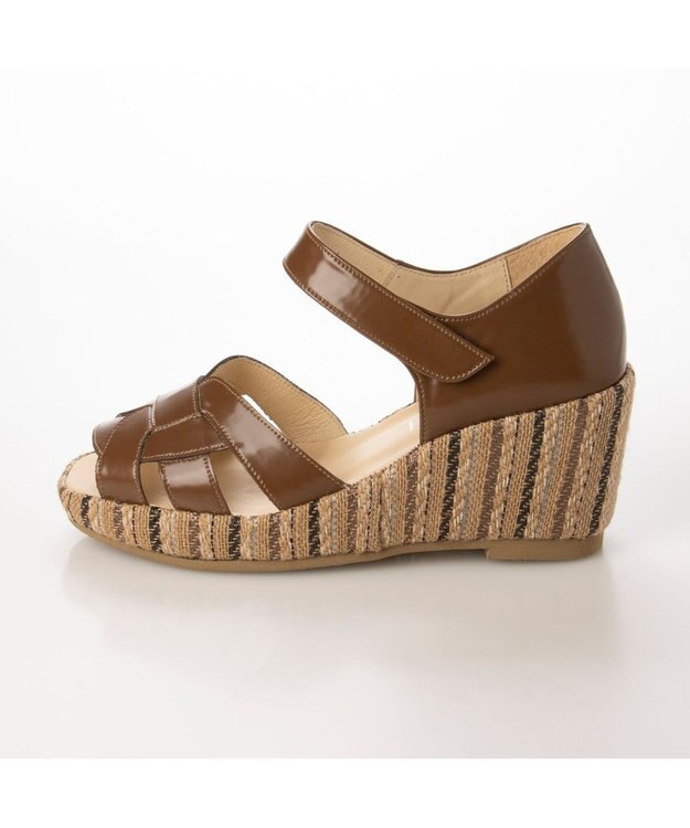 MODE ET JACOMO <D'ICI>カットワークストラップサンダル ブラウン