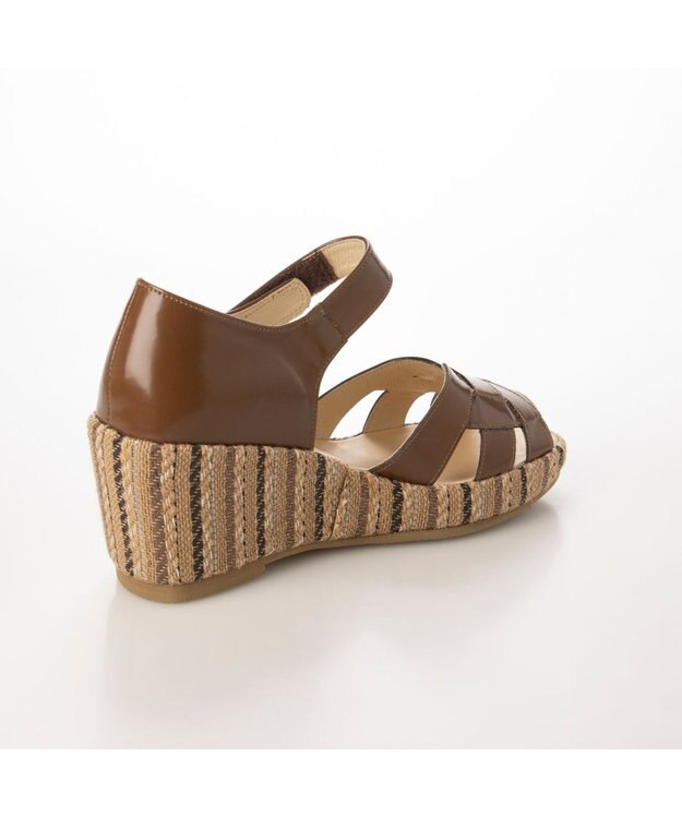 MODE ET JACOMO <D'ICI>カットワークストラップサンダル ブラウン