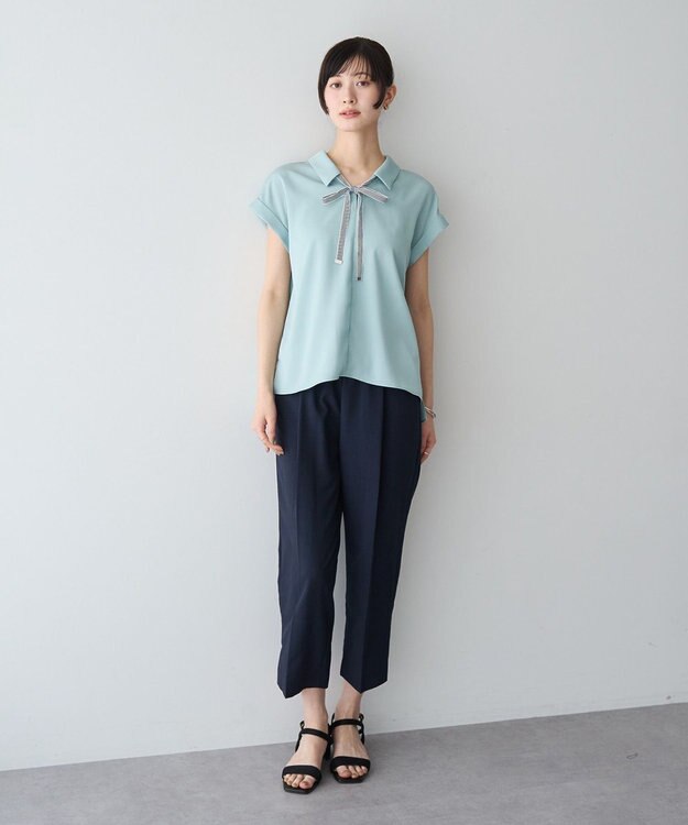 YECCA VECCA 【UVカット】サラサライージーテーパードパンツ Navy